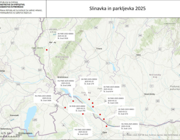 Prikaz izbruhov SIP z navedbo datuma potrditve bolezni in števila živali v posameznem izbruhu | Avtor: UVHVVR